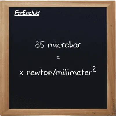 1 microbar is equivalent to 1e-7 newton/milimeter<sup>2</sup> (1 µbar is equivalent to 1e-7 N/mm<sup>2</sup>)